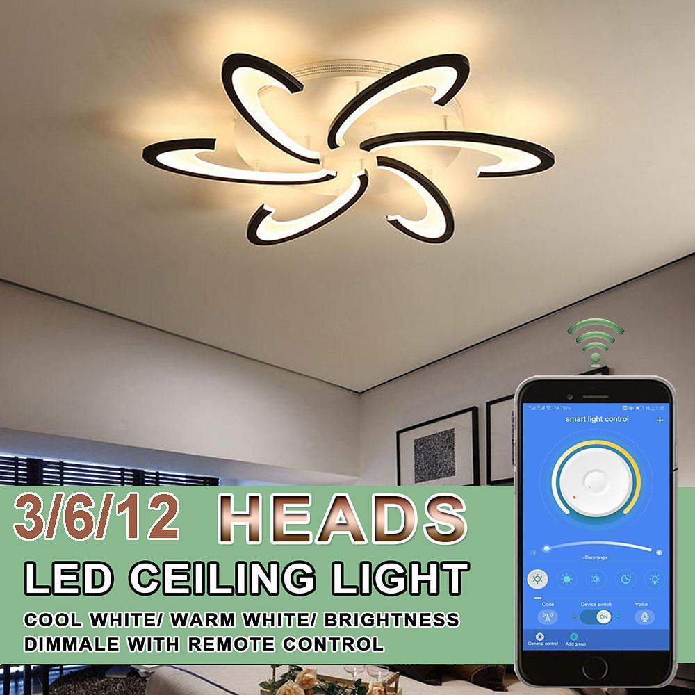 Geometric Flush Mount Ceiling Light | Modern Acrylic LED Dimmable