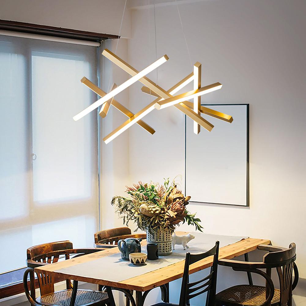 8-Light Modern Sputnik Chandelier with LED Ambient Lighting