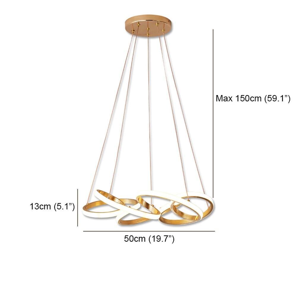 Interwoven Wave Metal Chandelier Modern Geometric LED Ceiling Light
