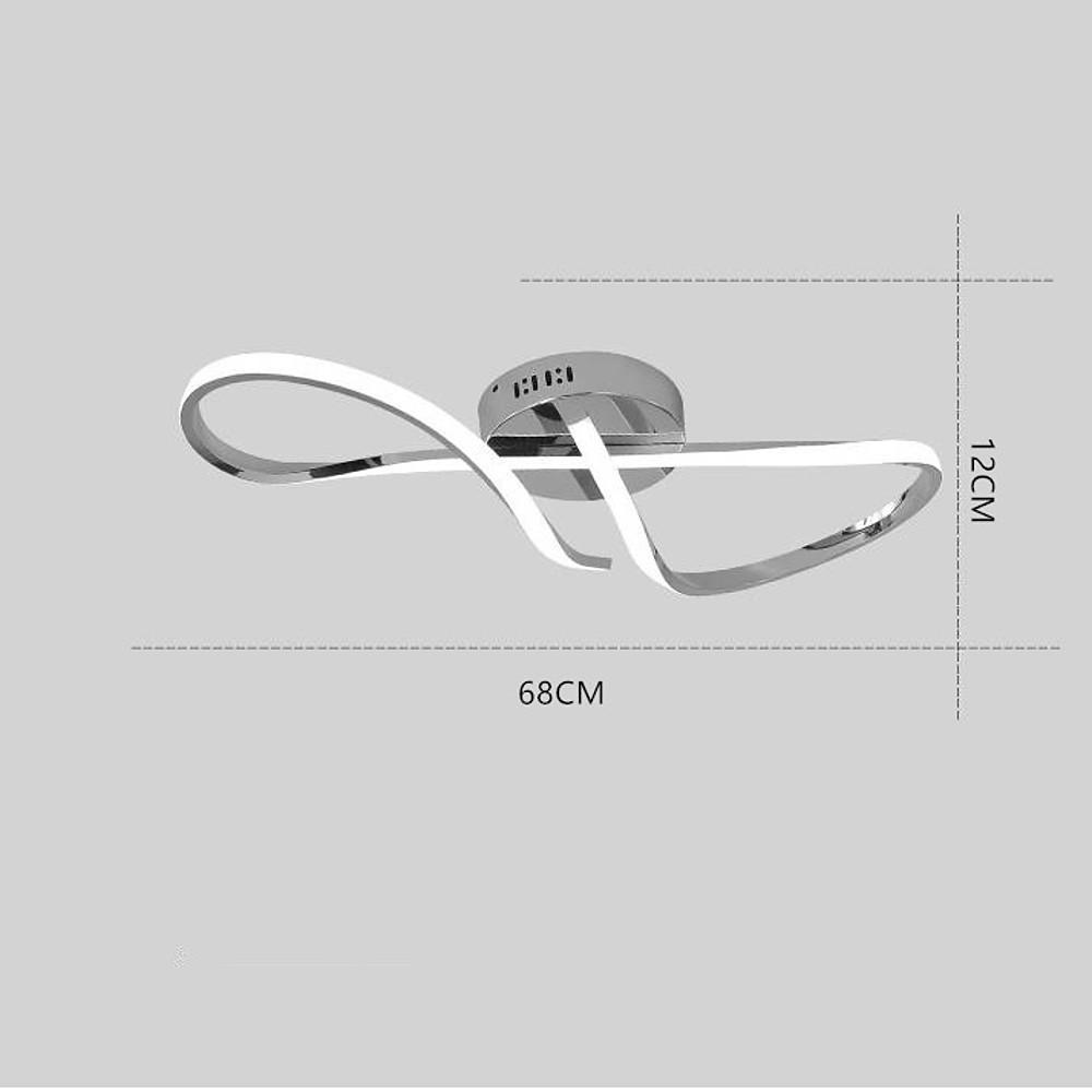 Wavy Linear LED Semi-Flush Mount Ceiling Light - Dimmable