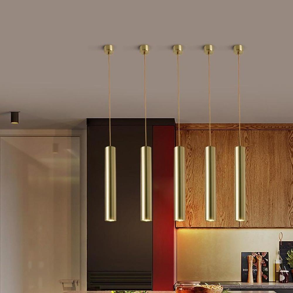 Linear Metal Pendant Light Industrial Kitchen Island Lighting