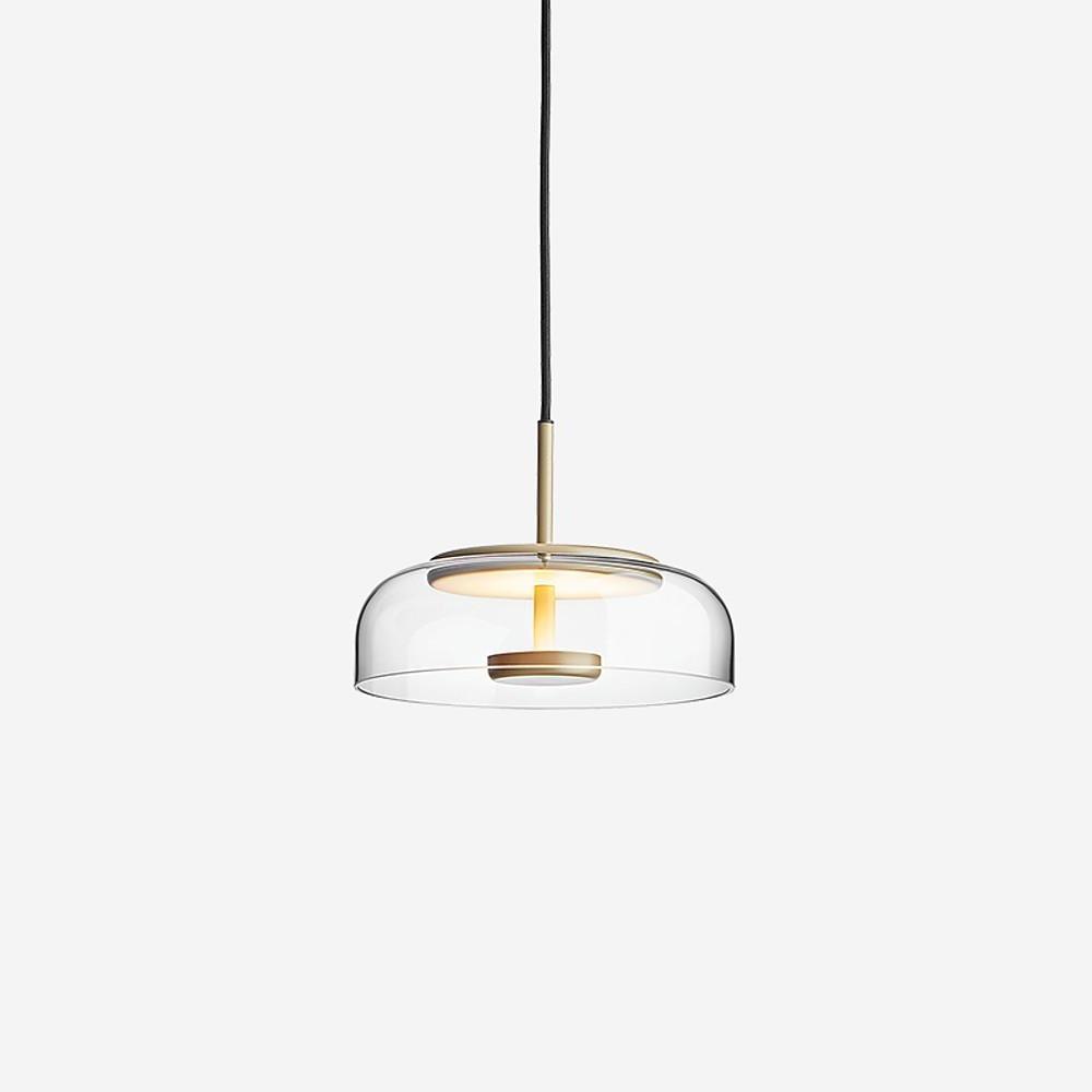 Modern Glass Pendant Light with Electroplated Metal Finish