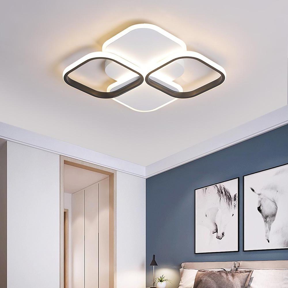 Geometric LED Flush Mount Ceiling Light - Modern Overlapping Squares