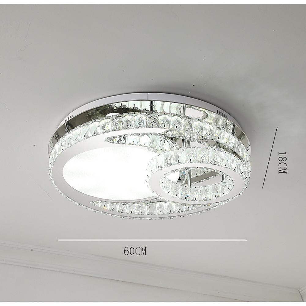 Overlapping Circles Crystal Flush Mount LED Ceiling Light