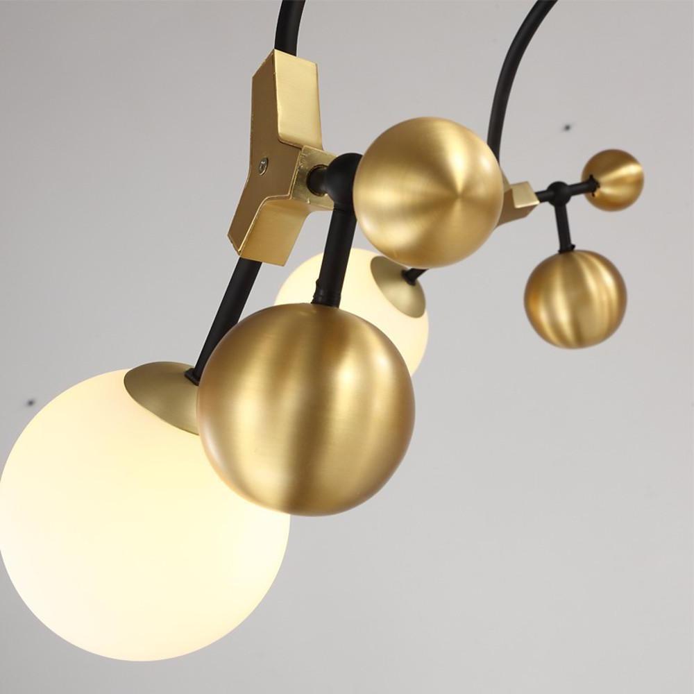 Modern Sputnik Chandelier with 7 LED Lights in Gold Finish