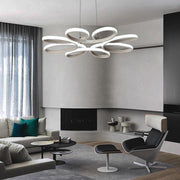 Curved Flower Dimmable LED Pendant Light - Modern Aluminum