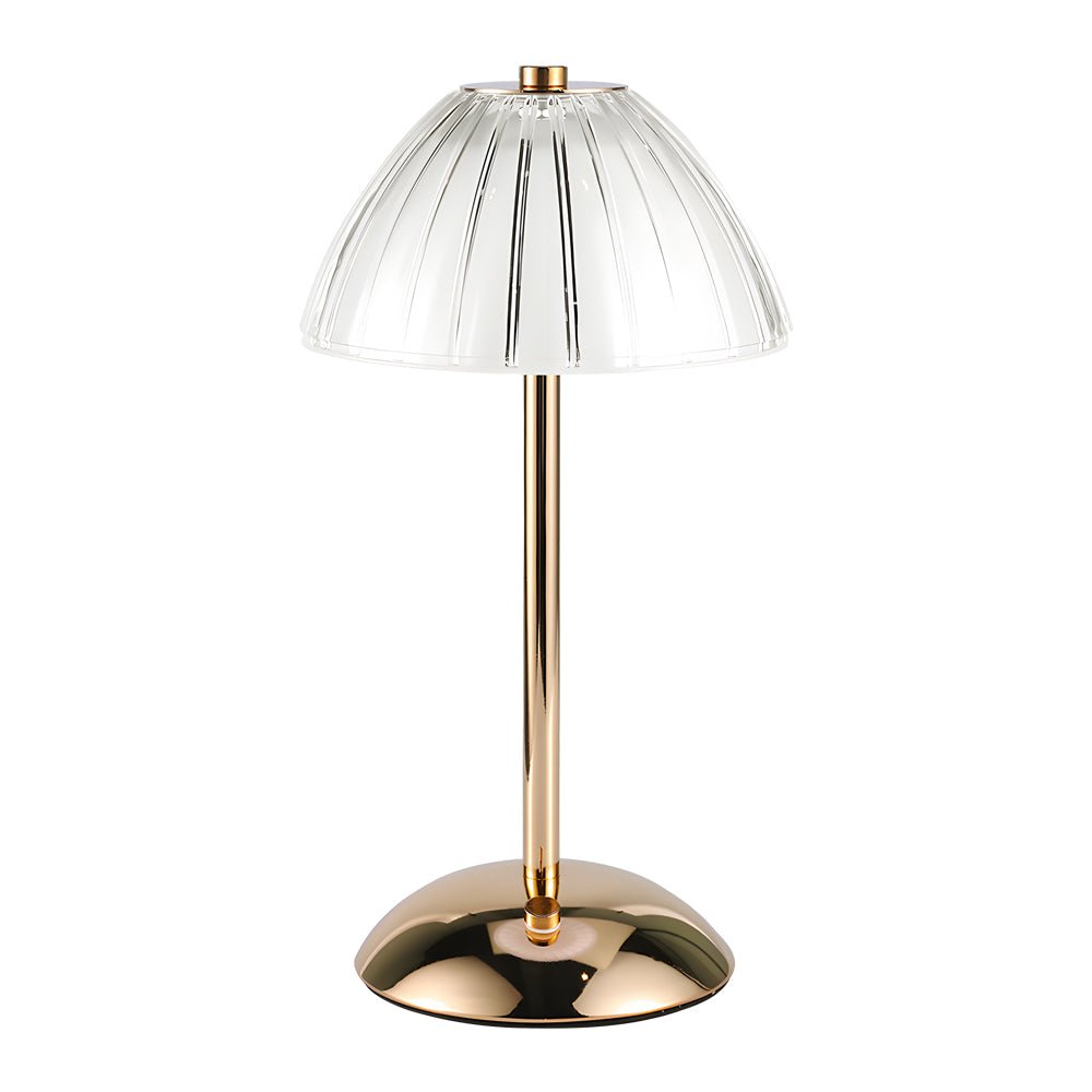 Rechargeable LED Brushed Brass Dome Table Lamp with Touch Dimmer