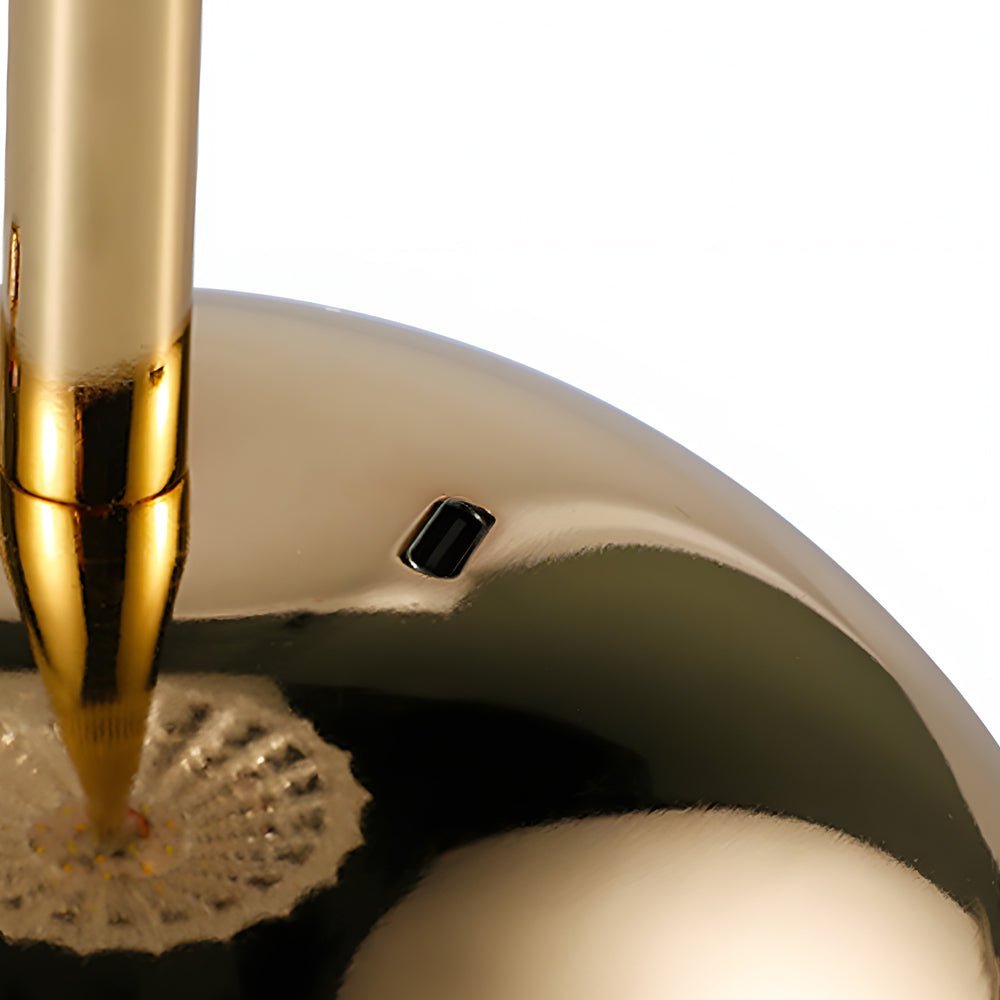 Rechargeable LED Brushed Brass Dome Table Lamp with Touch Dimmer