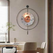 Modern LED Wall Clock with Aluminum Frame and Ambient Lighting