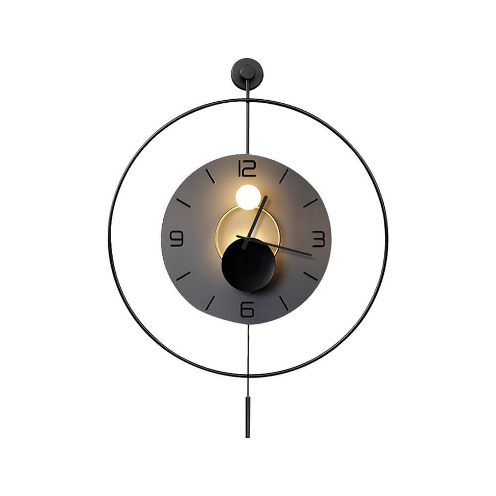 Modern LED Wall Clock with Aluminum Frame and Ambient Lighting