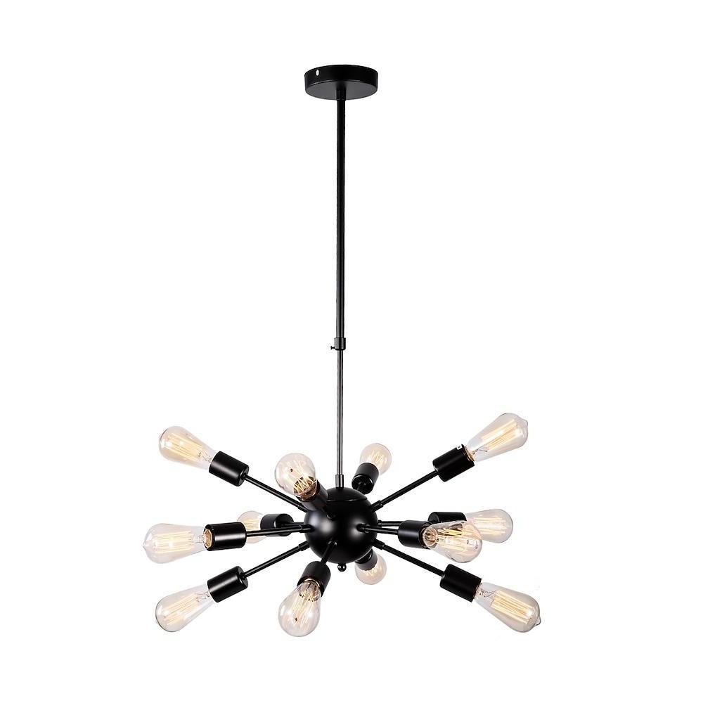 Modern Sputnik Chandelier with 12 Lights - Metal Dining Room Fixture
