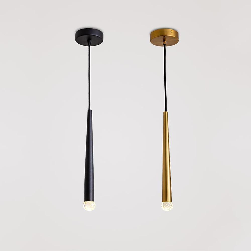 Slim Cylinder Electroplated Metal LED Nordic Pendant Light