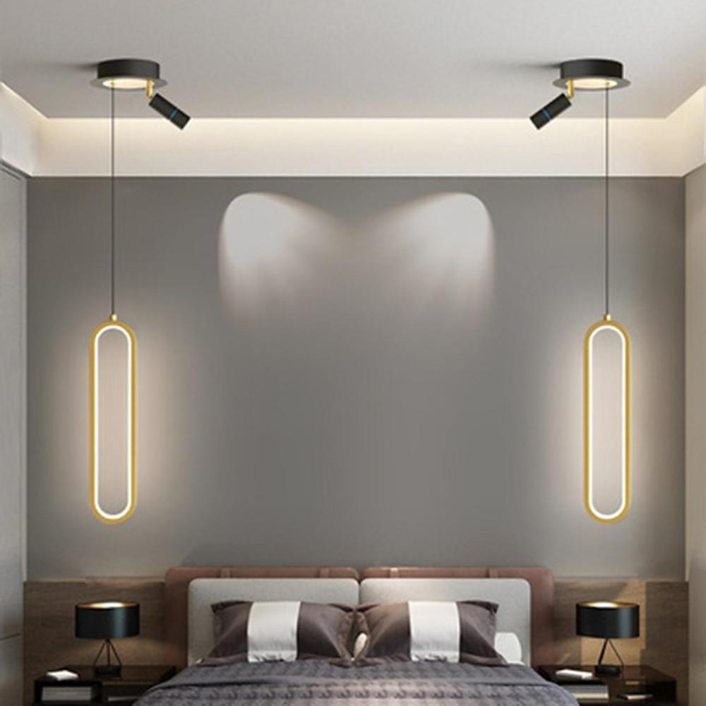 Modern LED Pendant Light with Adjustable Spotlight - Aluminum &