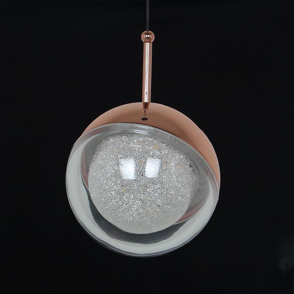 Modern Globe Cluster Pendant Light 6-Light Metal Acrylic Chandelier