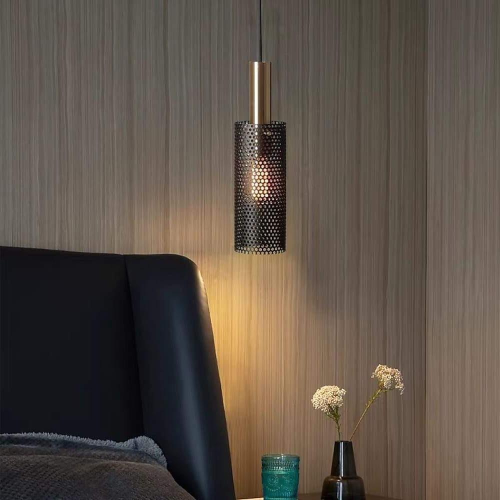 Modern Cylinder Metal Pendant Light with Adjustable LED