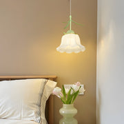 Green Orchid Flower Pendant Light with Three-Step Dimming