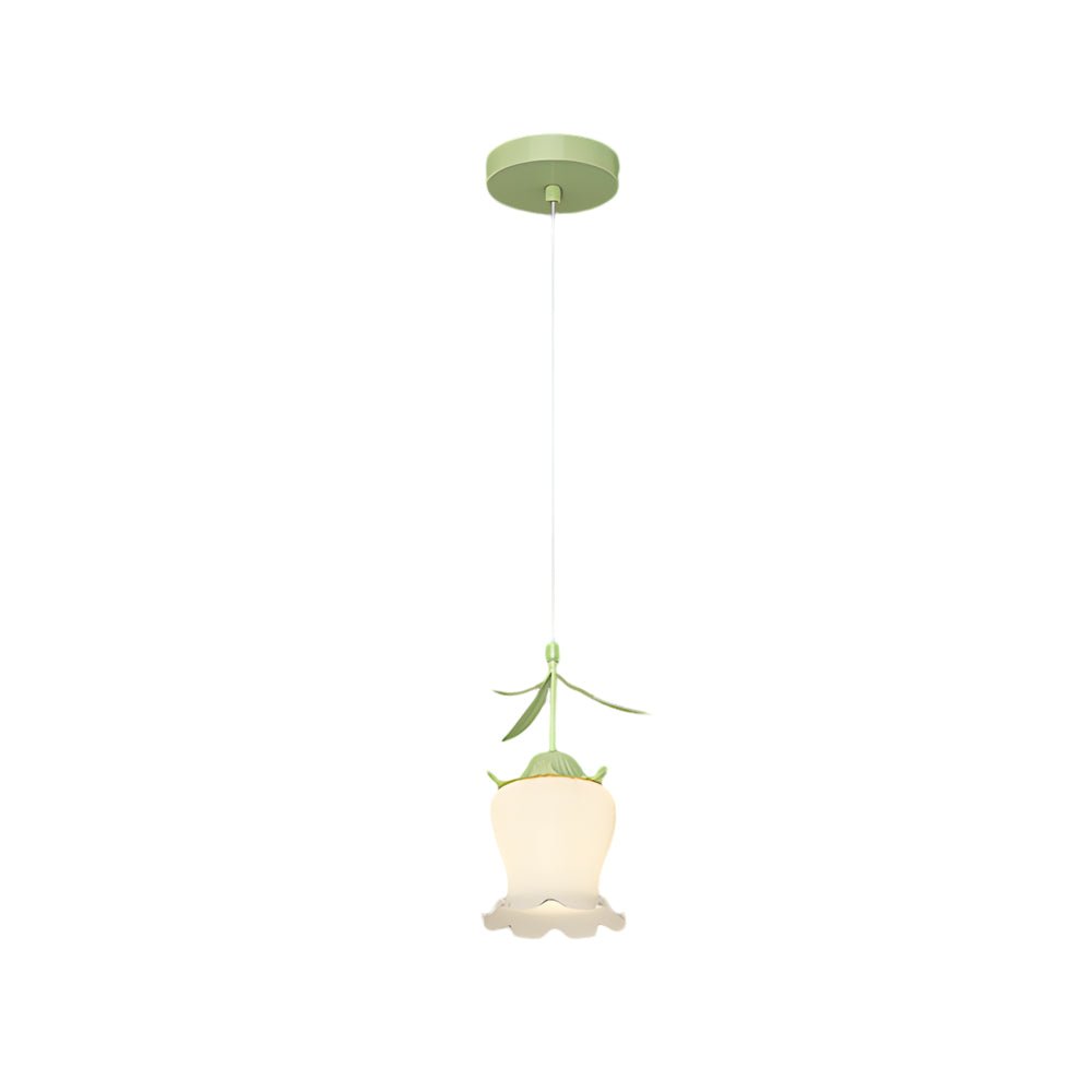 Green Orchid Flower Pendant Light with Three-Step Dimming