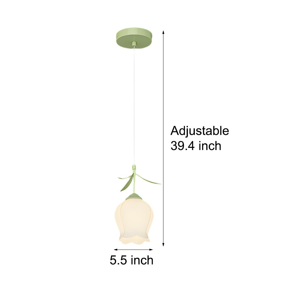 Green Orchid Flower Pendant Light with Three-Step Dimming
