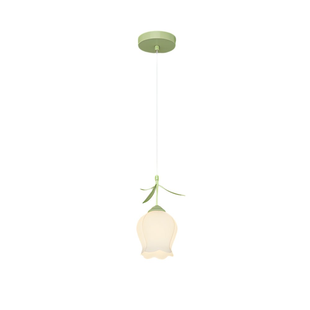 Green Orchid Flower Pendant Light with Three-Step Dimming