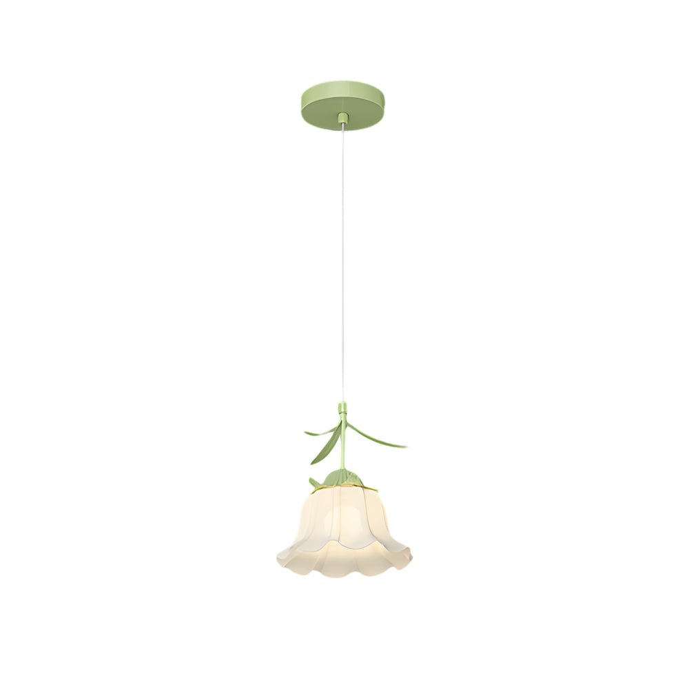 Green Orchid Flower Pendant Light with Three-Step Dimming