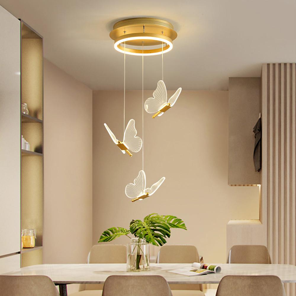 Butterfly Pendant Light Modern Acrylic Metal LED Chandelier