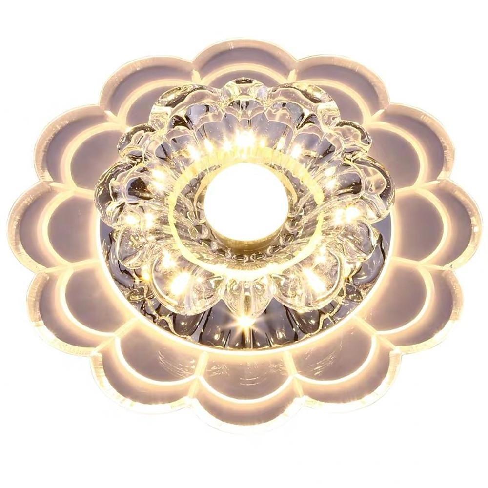 Floral Crystal Flush Mount LED Ceiling Light for Kids & Entryway