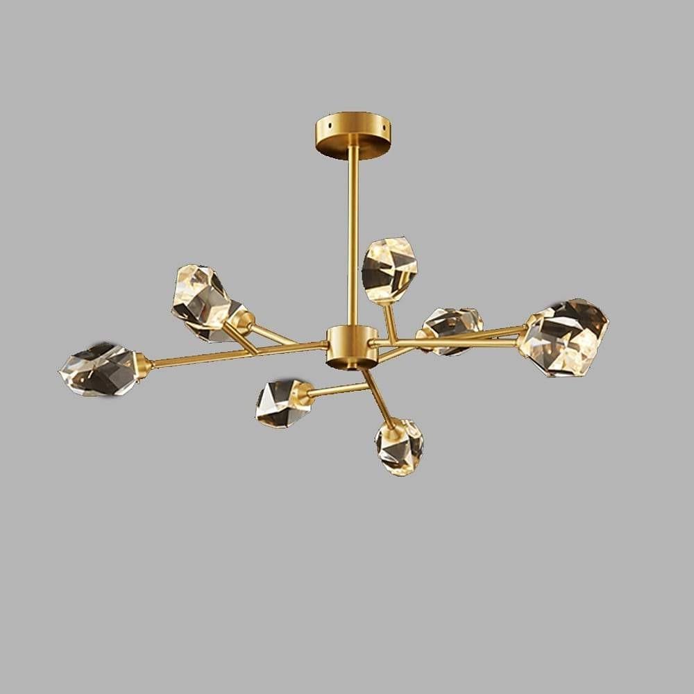 9-Light Sputnik Crystal Chandelier Gold Modern Dining Room