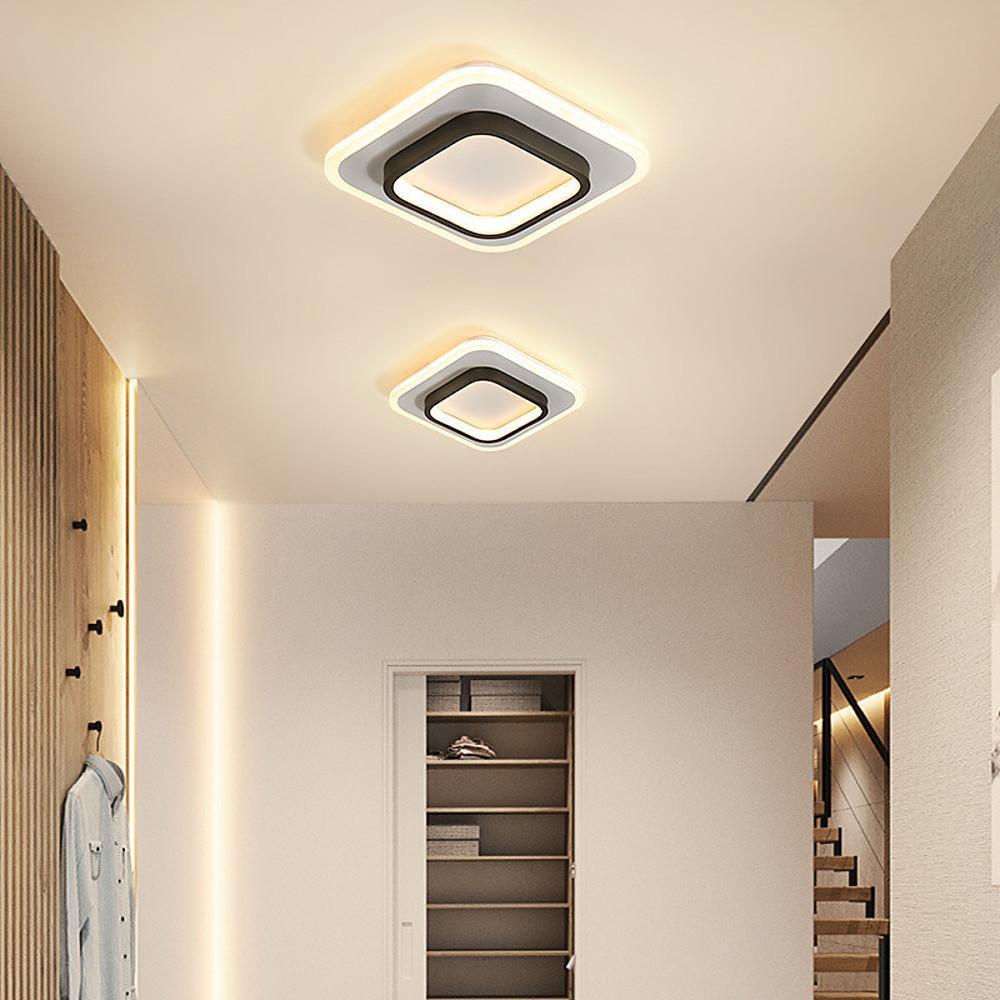 Modern Square Flush Mount LED Ceiling Light - Dual Color Temperature