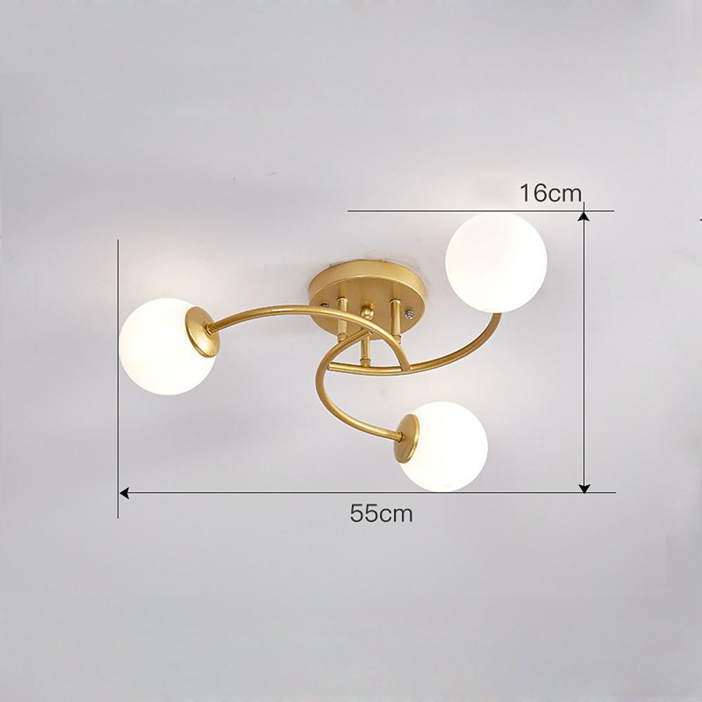 Modern Glass Globe Semi Flush Mount Ceiling Light - 3 or 5 Light