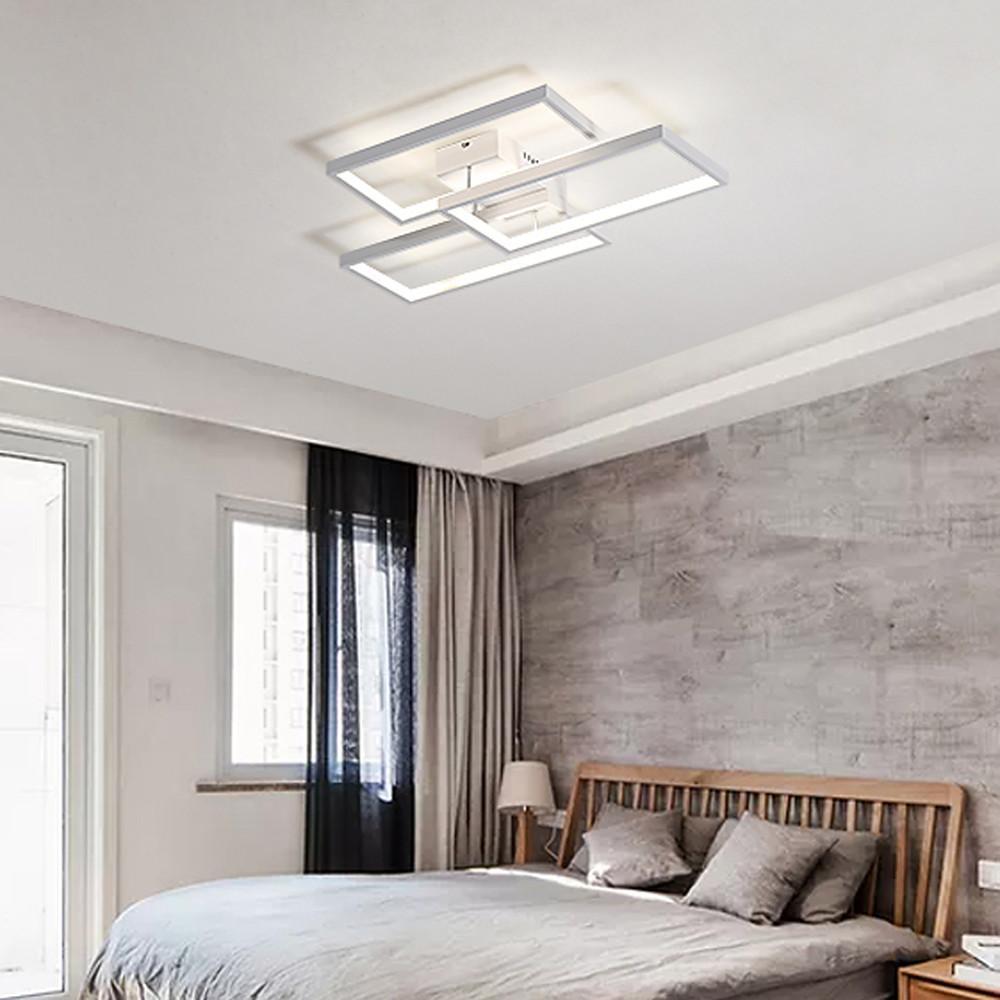 Geometric Rectangle LED Flush Mount Ceiling Light - Modern Metal