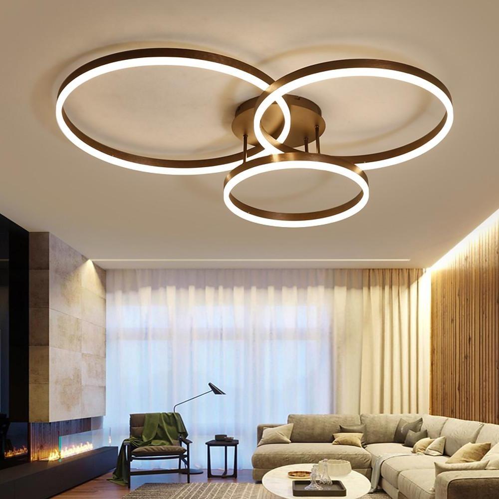 3-Tier Geometric LED Flush Mount Ceiling Light - Dimmable