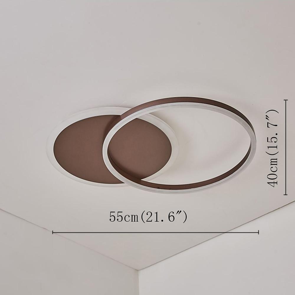 22" Modern Two Ring LED Flush Mount Ceiling Light - Aluminum