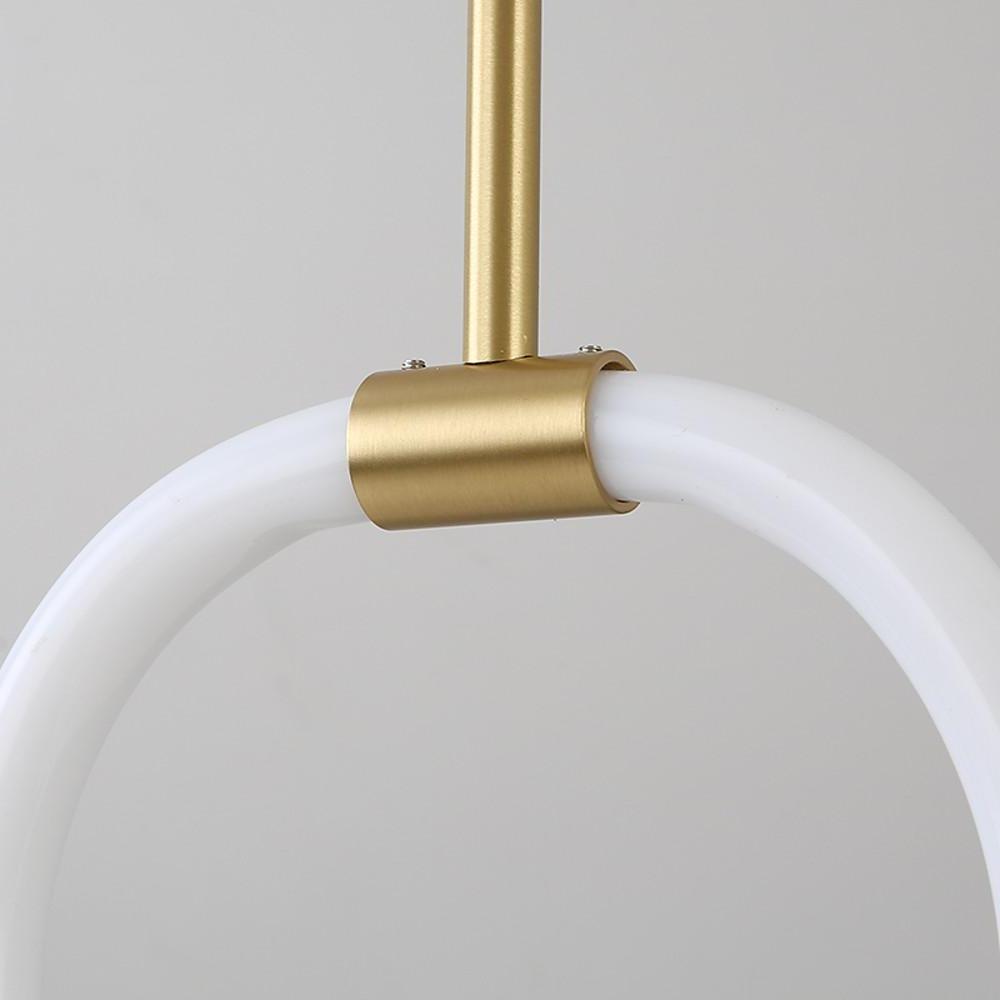 Gold Circle LED Pendant Light - Modern Geometric Hanging Lamp