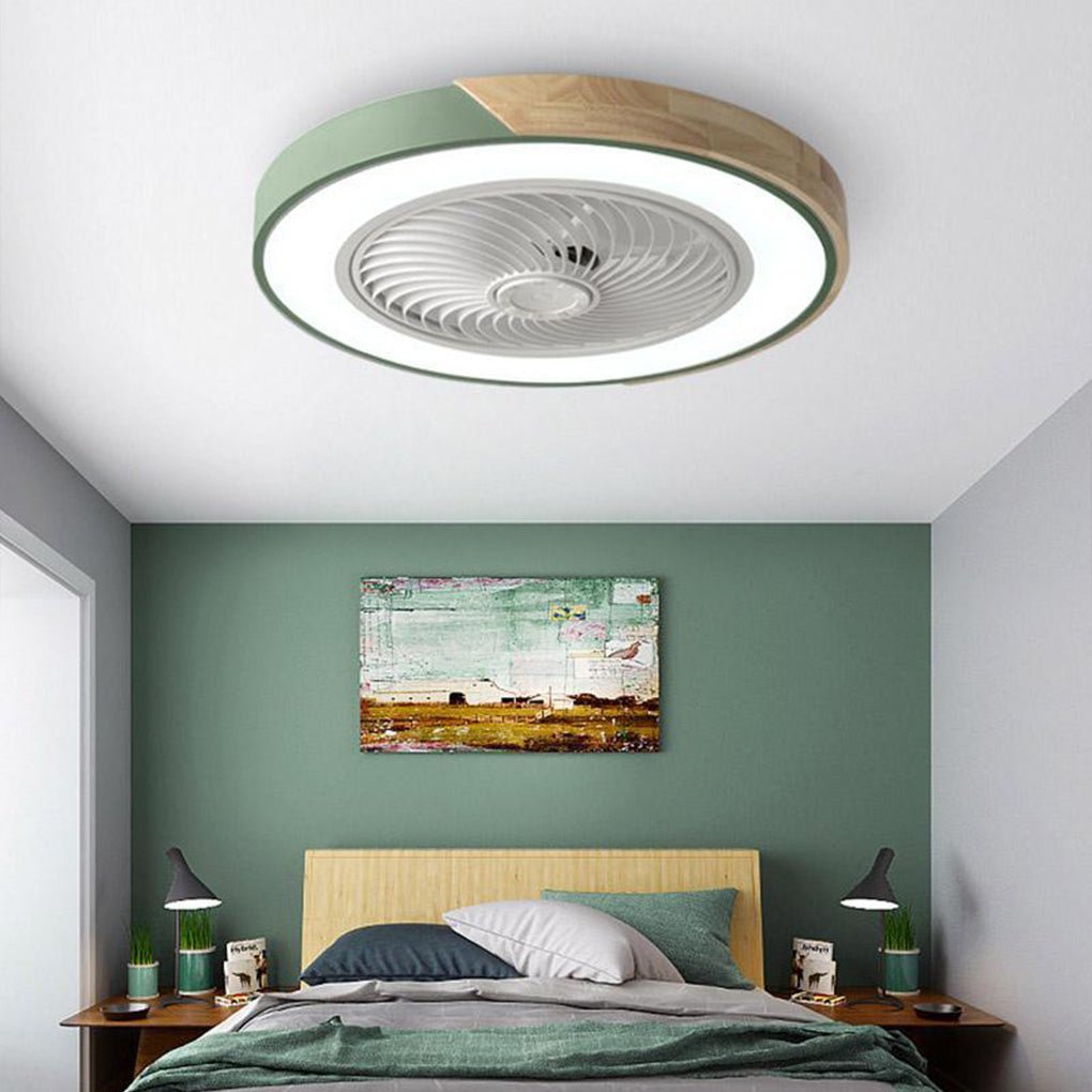 Modern Bladeless LED Ceiling Fan Light with Remote Control