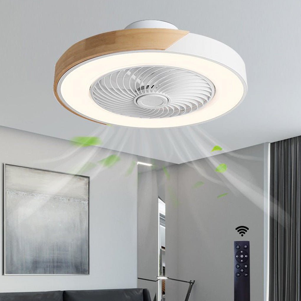 Modern Bladeless LED Ceiling Fan Light with Remote Control