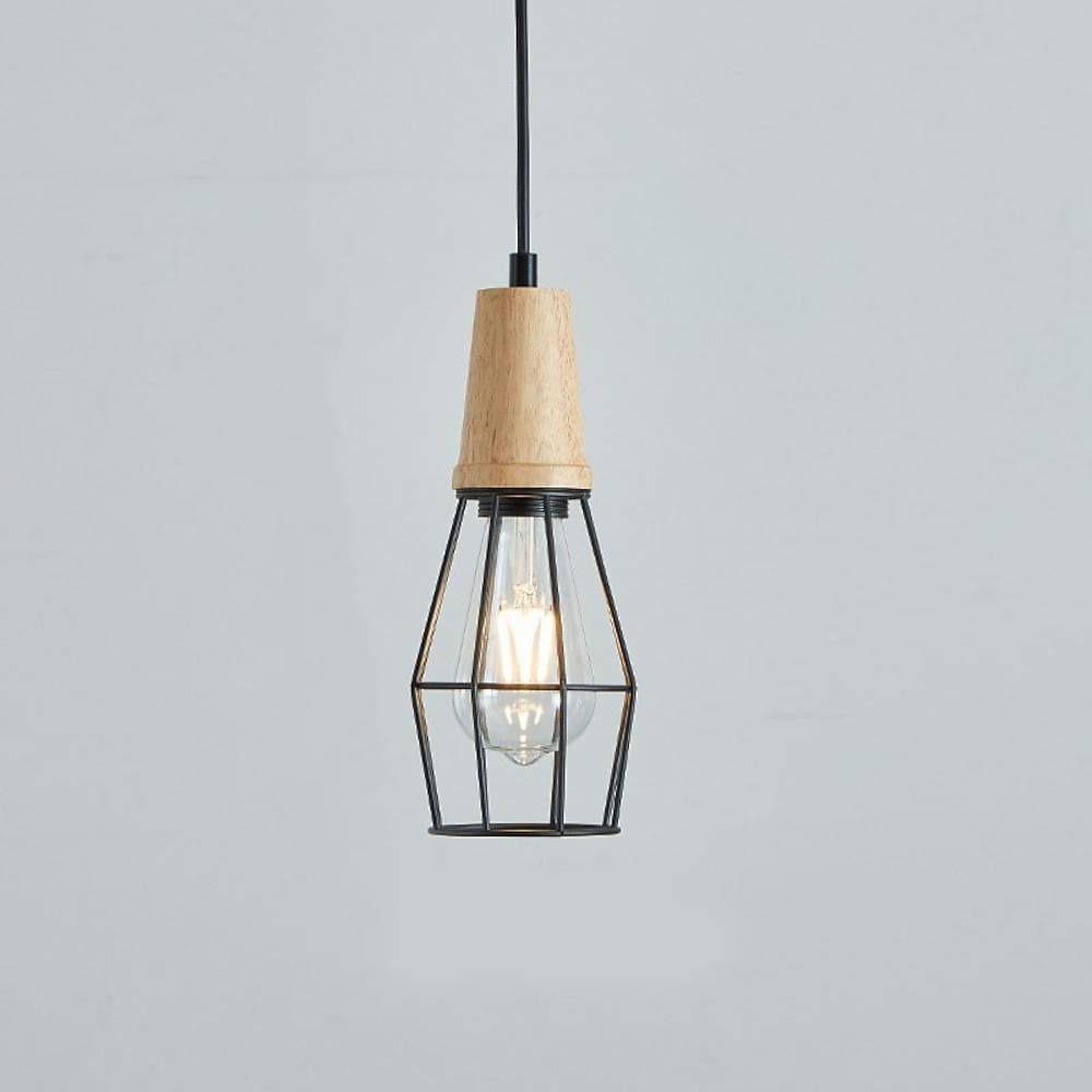 Vintage Lantern Pendant Light | Metal Wood Design | LED Ceiling
