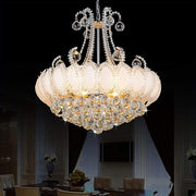 8-Light Crystal Chandelier - Modern Vintage Gold Silver Metal Frame
