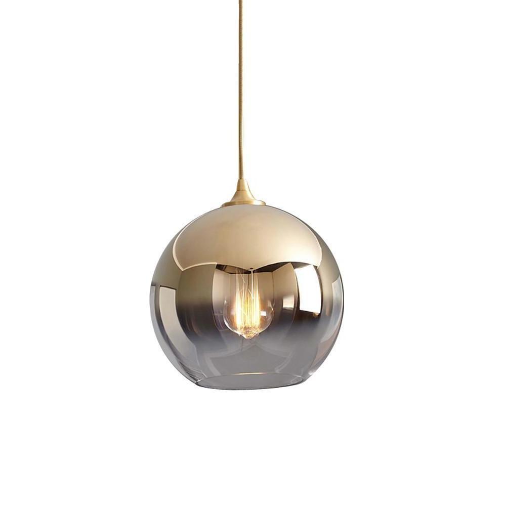 Modern Globe Glass Pendant Light Industrial Single Ceiling Fixture