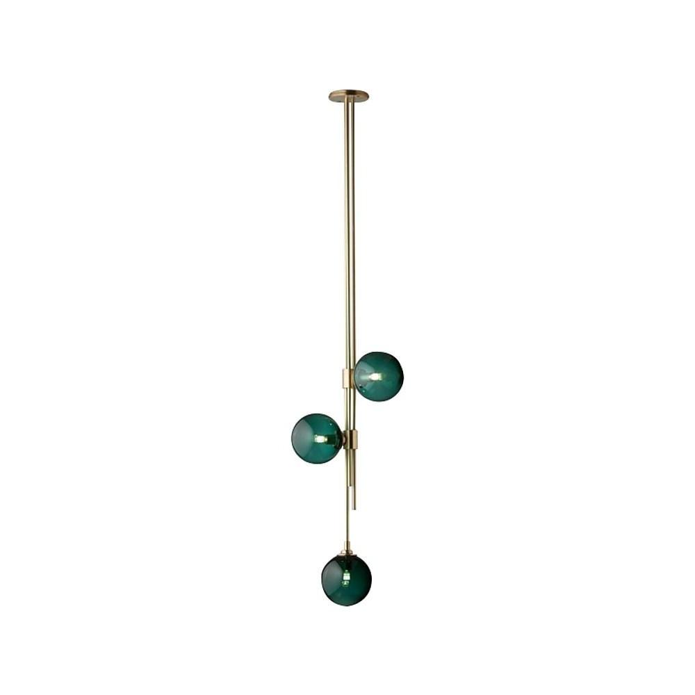 Elongated Gold Pendant Light - Metal & Glass Industrial Fixture