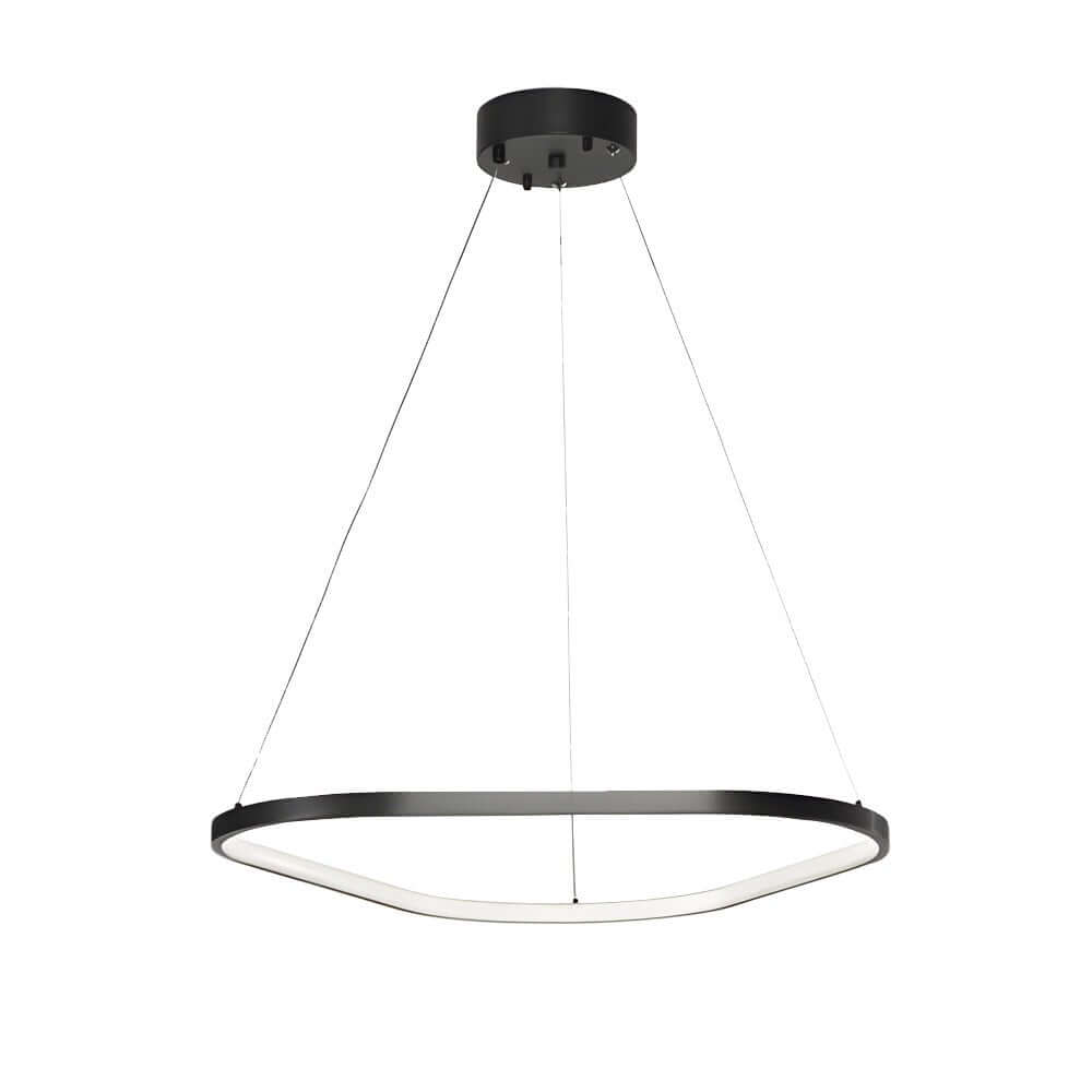 Modern Black Triangle Ring LED Chandelier - 1/2/3 Light