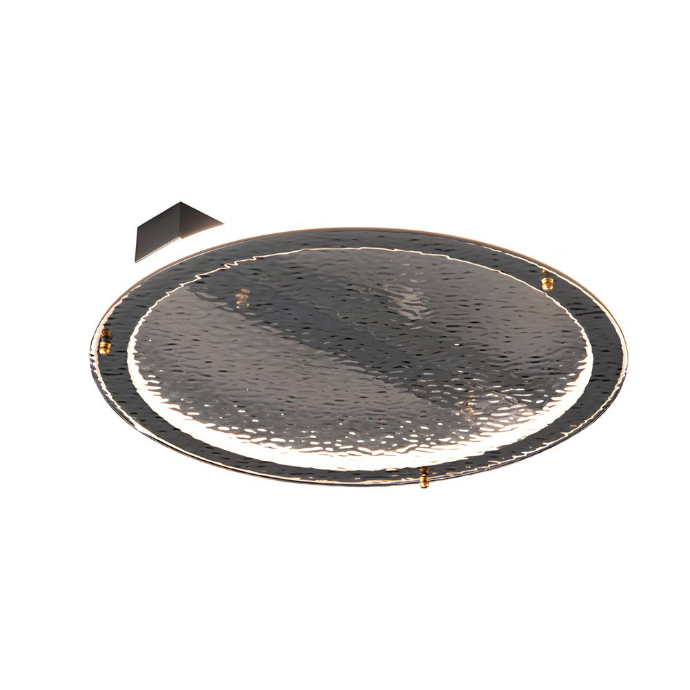 Modern Black Glass LED Flush Mount Ceiling Light with Dimming