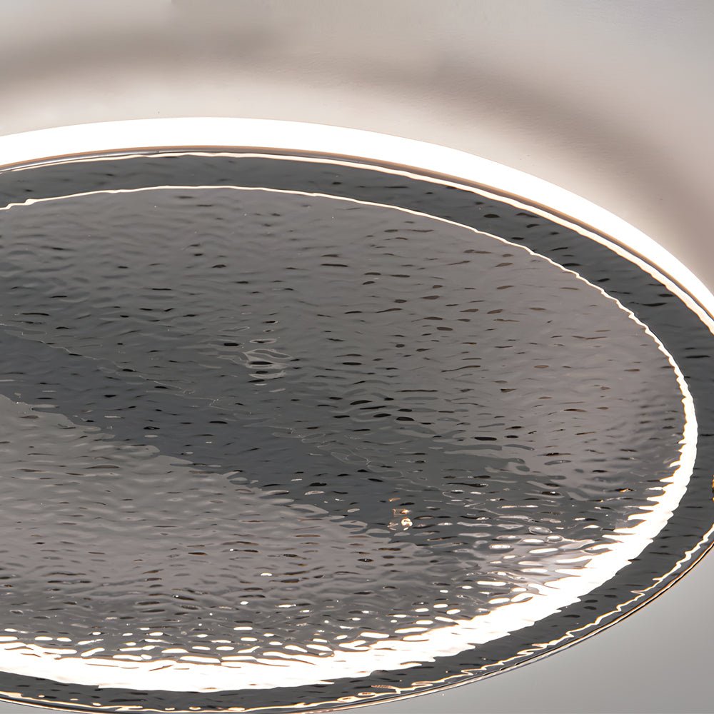 Modern Black Glass LED Flush Mount Ceiling Light with Dimming