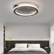 Modern Black Glass LED Flush Mount Ceiling Light with Dimming
