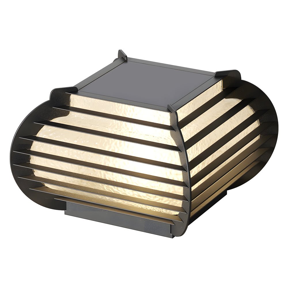 Black Lattice Outdoor Post Light - Modern Pier Mount LED