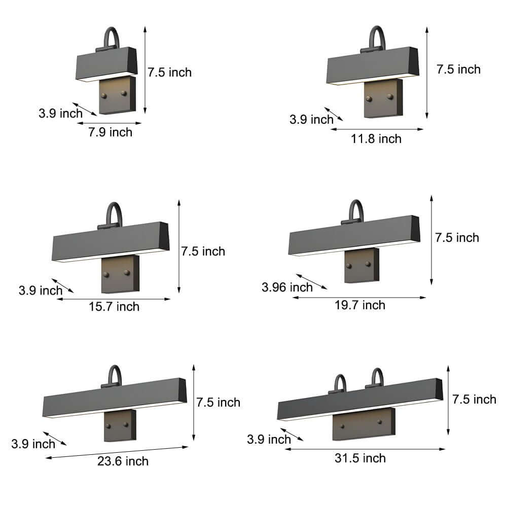 Modern Black House Number Wall Light with Integrated LED