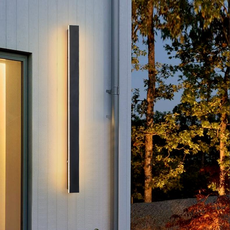 Modern Black Linear LED Wall Light Outdoor Waterproof IP65