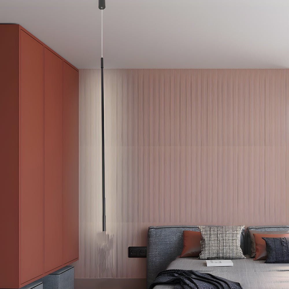Modern Black Linear LED Pendant Light | Aluminum & Acrylic