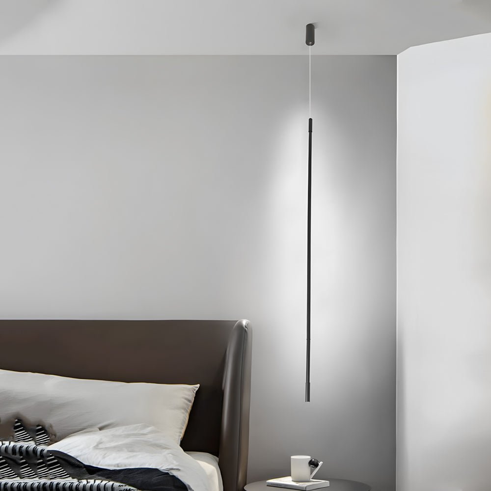 Modern Black Linear LED Pendant Light | Aluminum & Acrylic