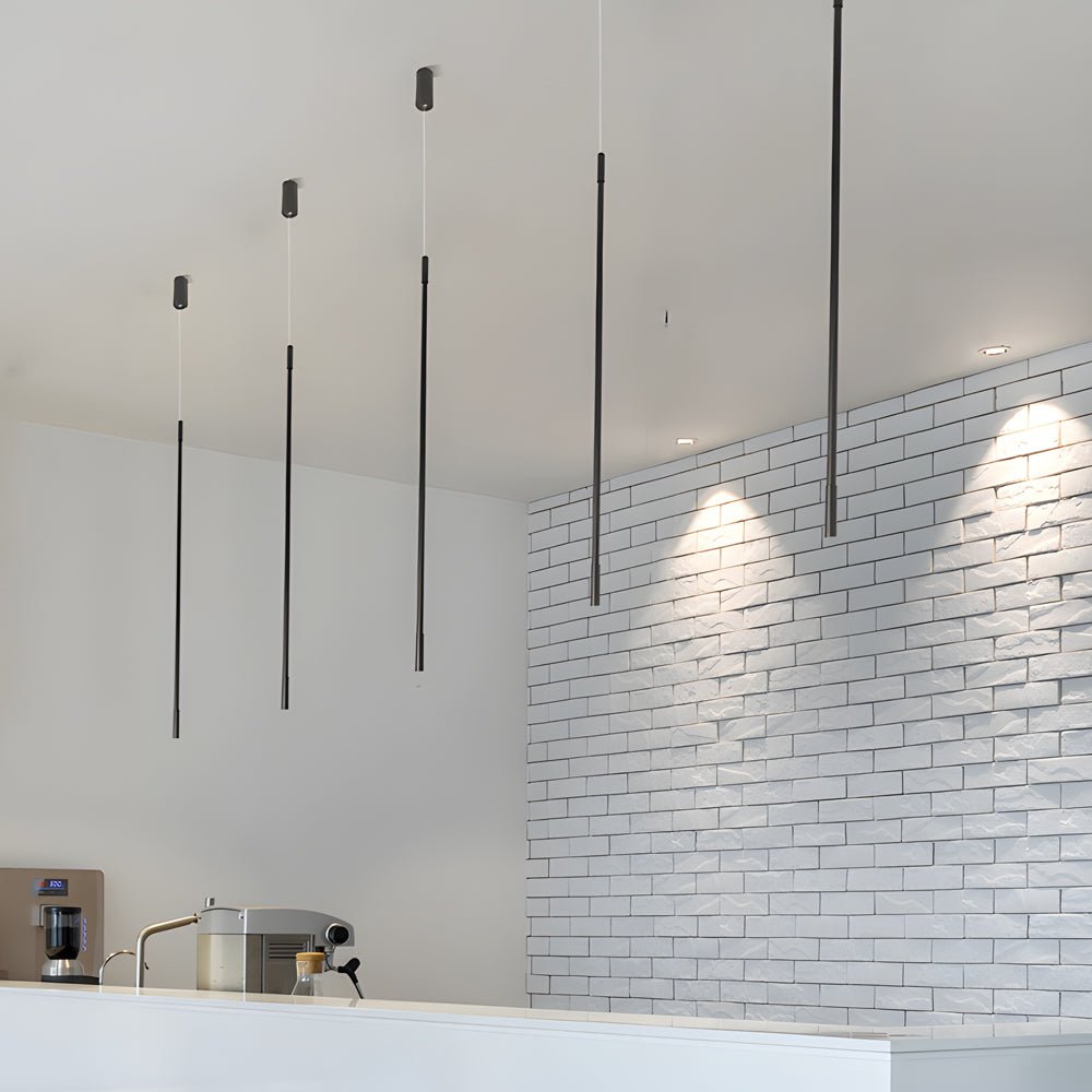 Modern Black Linear LED Pendant Light | Aluminum & Acrylic