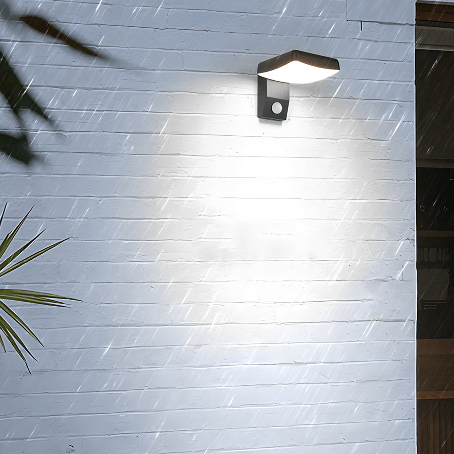 Modern Black Motion Sensor Outdoor Wall Light - Rotatable LED